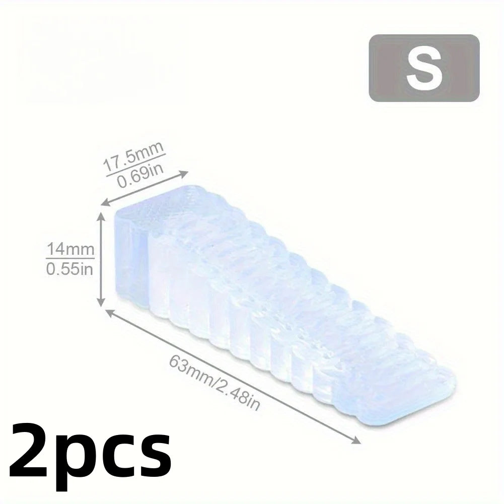 2er Set Transparente Gummi‑Türstopper – Rutschfest & Keilförmig – Verschiedene Größen wählbar