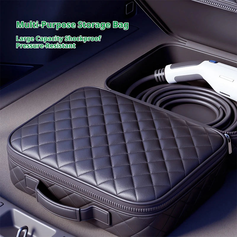 Car Trunk Organizer – Wasserdichte & Stoßfeste EV‑Ladekabel‑Tasche | Rund oder Eckig | Tragbare Kofferraum‑Aufbewahrungstasche für Autozubehör