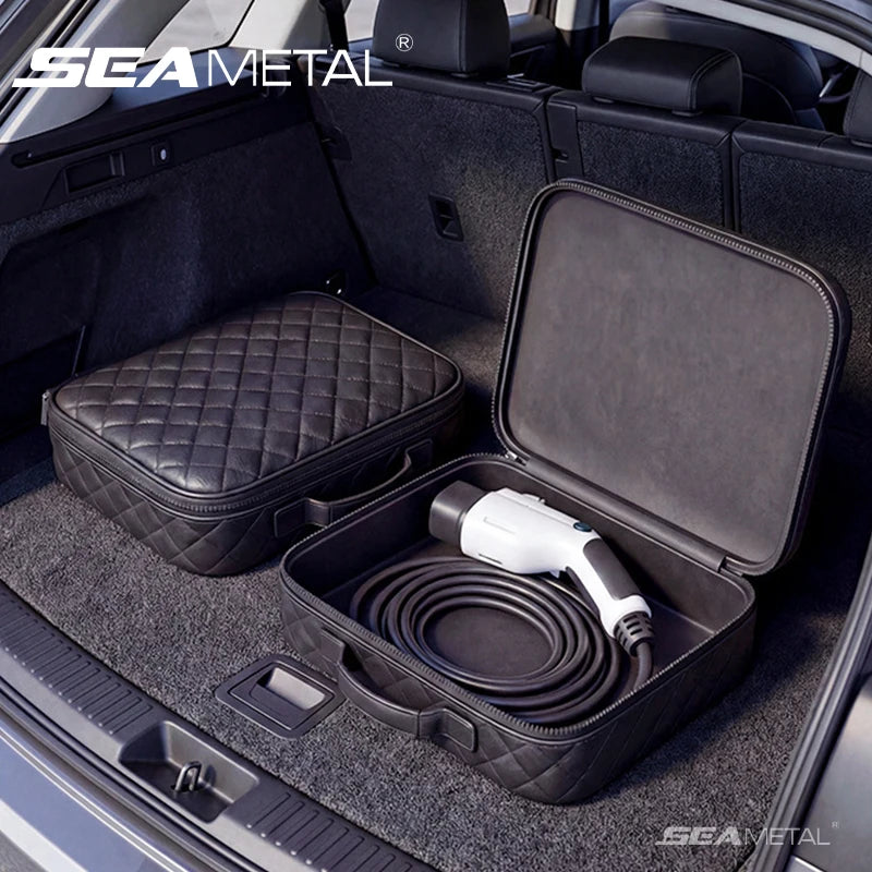 Car Trunk Organizer – Wasserdichte & Stoßfeste EV‑Ladekabel‑Tasche | Rund oder Eckig | Tragbare Kofferraum‑Aufbewahrungstasche für Autozubehör