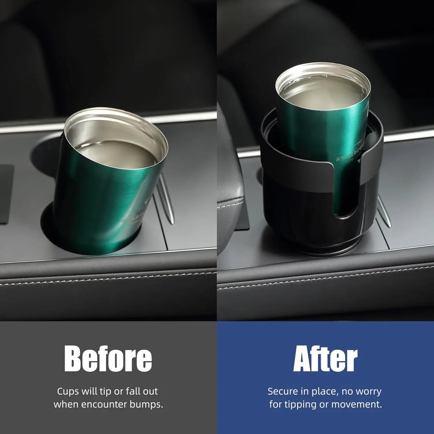 Erweiterbarer Auto‑Getränkehalter – Cup Holder Expander für große Flaschen (0,7–1,3 L) mit verstellbarem Basisfuß & Griff‑Aussparung