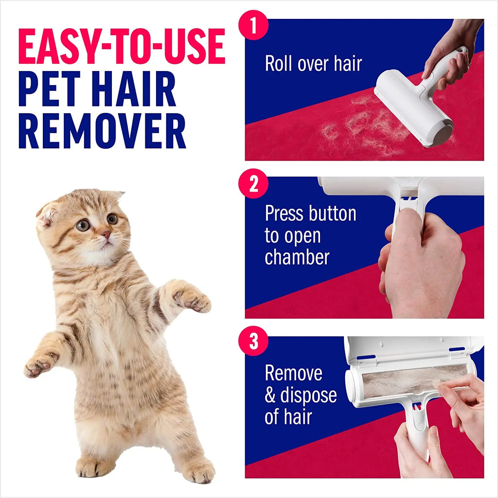 Tierhaar‑Entferner Roller – Hunde & Katzen Fellentferner mit Selbstreinigender Basis | Effektives Tierhaar‑Tool für Sofa, Teppich, Kleidung & Auto