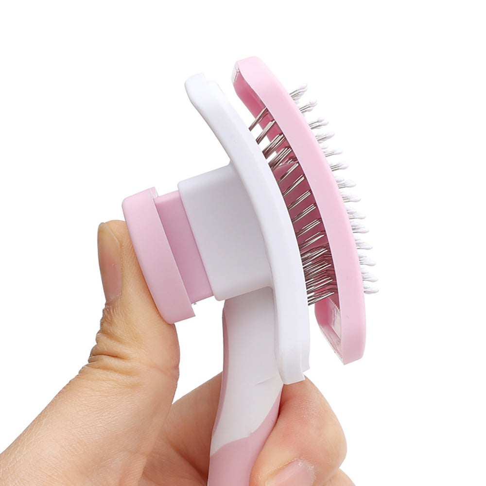 Selbstreinigende Slicker‑Bürste – Für Hunde & Katzen | One‑Click Reinigung | Sanft & effektiv gegen lose Haare, Knoten & Verfilzungen (verschiedene Farben)