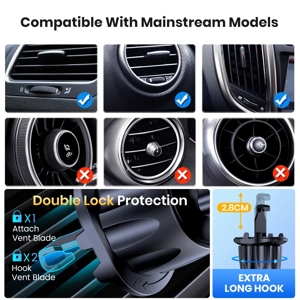 TOPK MagSafe Auto‑Handyhalterung – 20 Super‑Magnete, 360° Drehbar, Lüftungshalter für iPhone MagSafe Case