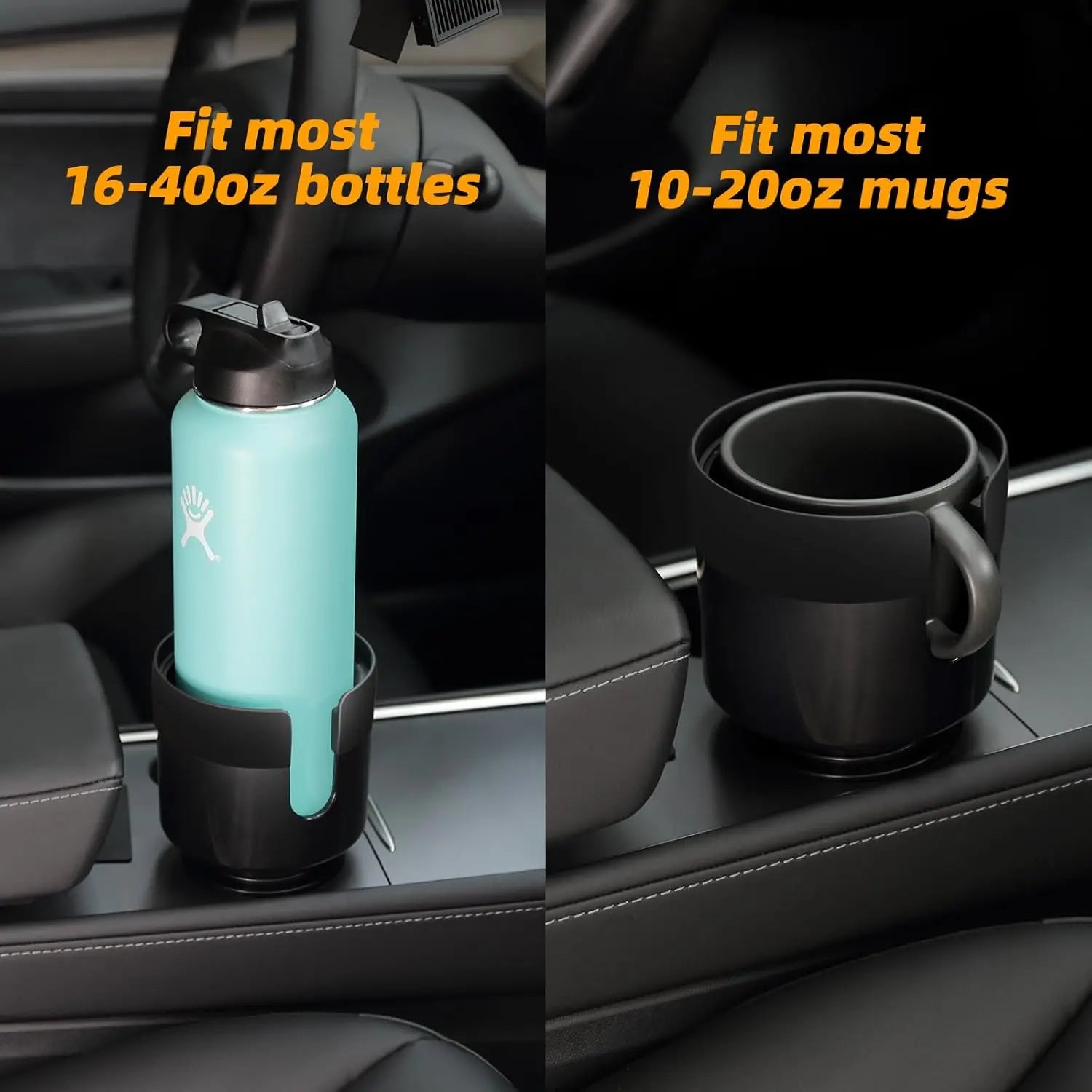 Erweiterbarer Auto‑Getränkehalter – Cup Holder Expander für große Flaschen (0,7–1,3 L) mit verstellbarem Basisfuß & Griff‑Aussparung