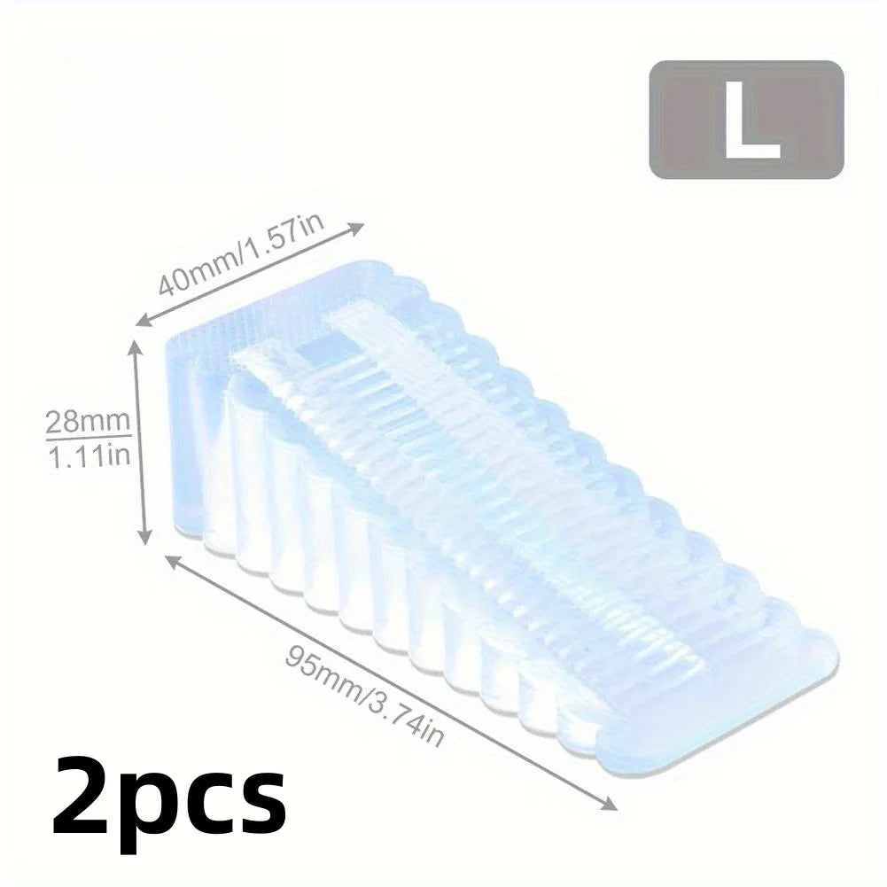2er Set Transparente Gummi‑Türstopper – Rutschfest & Keilförmig – Verschiedene Größen wählbar