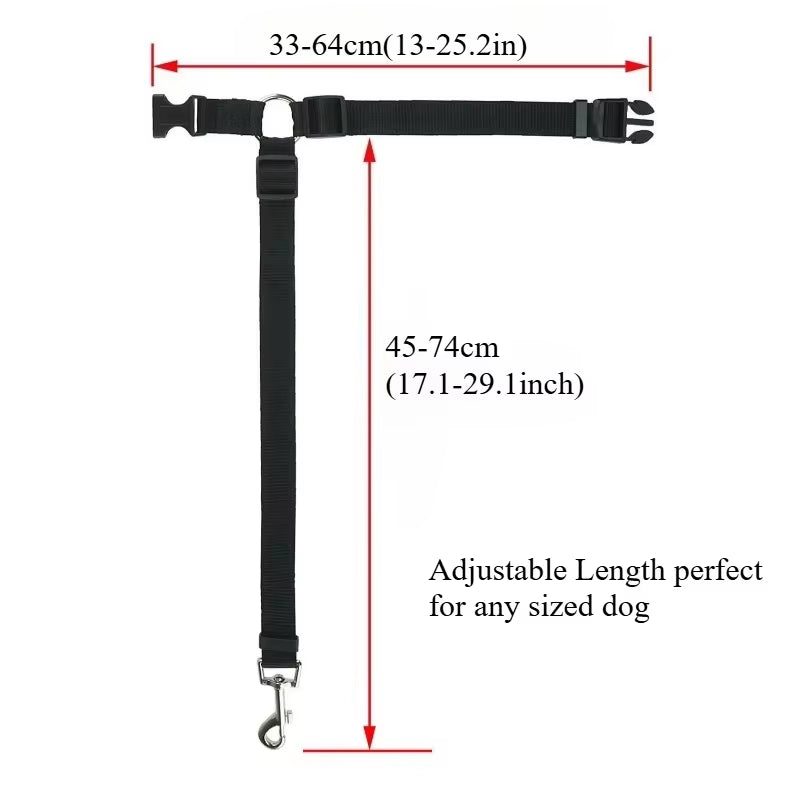 2‑in‑1 Pet Car Seat Belt – Verstellbarer Sicherheitsgurt & Nylon‑Leine für Hunde (verschiedene Farben)