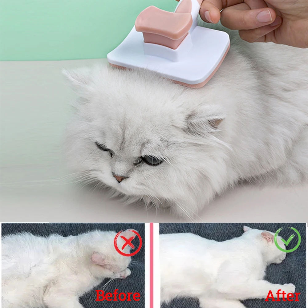 Selbstreinigende Slicker‑Bürste – Für Hunde & Katzen | One‑Click Reinigung | Sanft & effektiv gegen lose Haare, Knoten & Verfilzungen (verschiedene Farben)