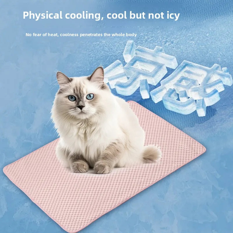 Ice Silk Pet Cooling Mat – Atmungsaktive Sommer‑Kühlmatte für Hunde & Katzen