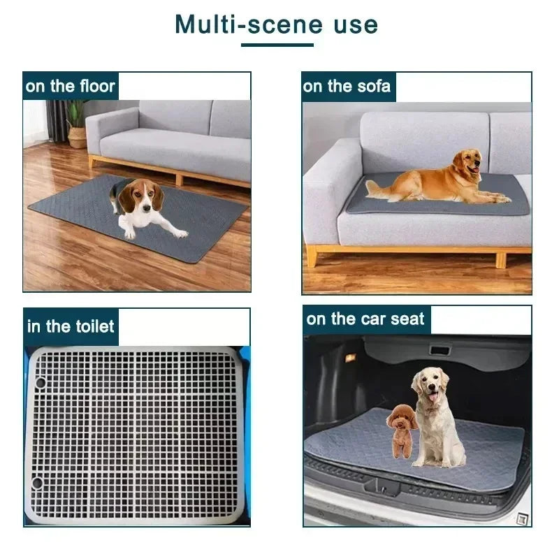 🐾 Waschbare & Wiederverwendbare Hundeurin‑Matte – Anti‑Rutsch Pet Pee Pad für Welpentraining, Haustierbett & Autositz (verschiedene Größen, Farben & Muster)