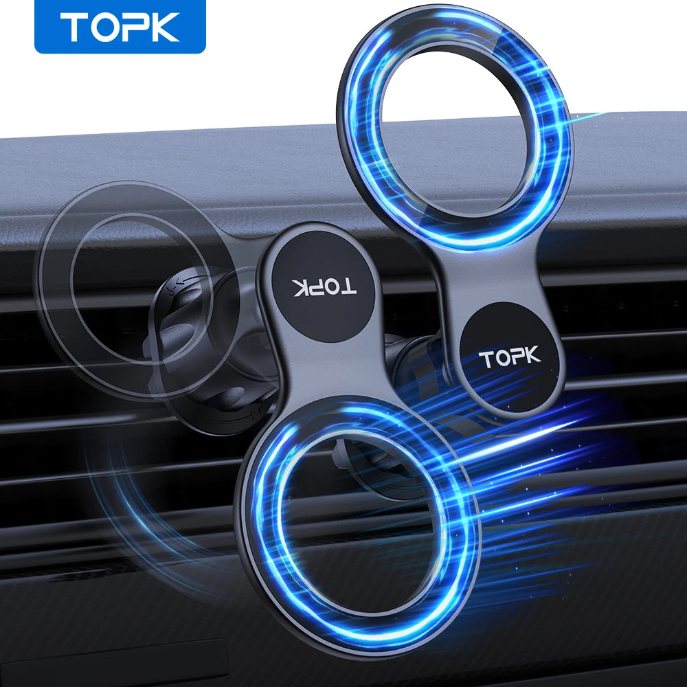 TOPK MagSafe Auto‑Handyhalterung – 20 Super‑Magnete, 360° Drehbar, Lüftungshalter für iPhone MagSafe Case