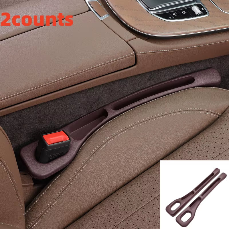 2‑tlg. Sitzspalt‑Organizer aus PU‑Leder – Wasserdicht, Anti‑Drop Design, 2 Fächer – in Schwarz, Beige & Braun