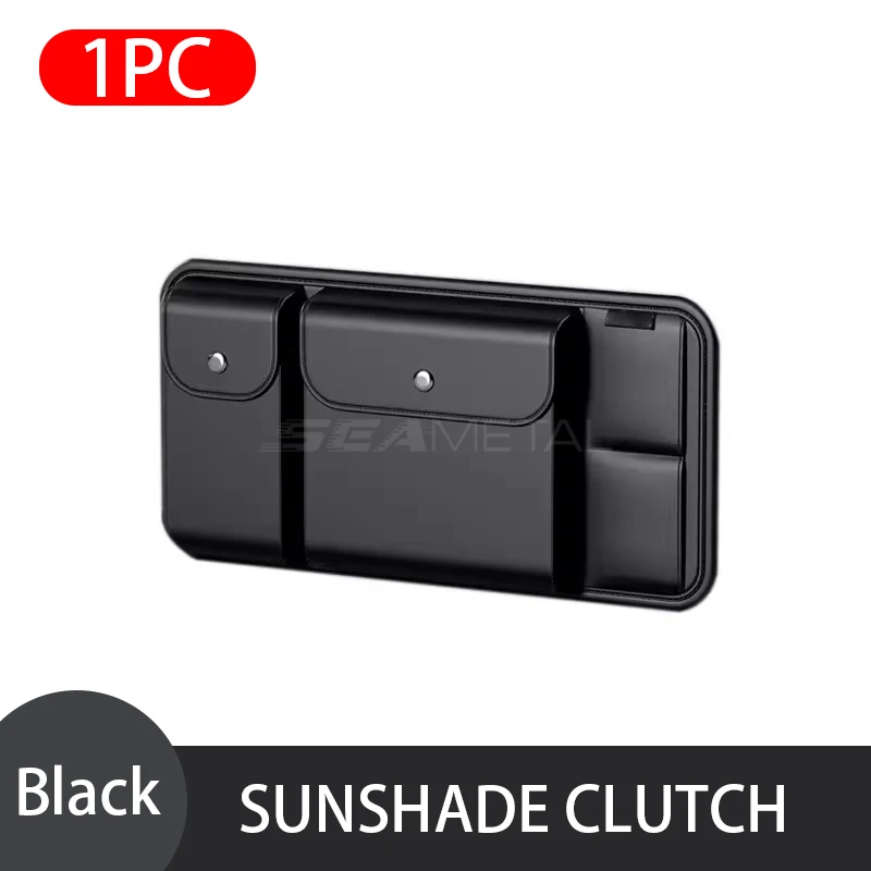 SEAMETAL® Luxury Car Sun Visor Organizer – Premium PU‑Leder Sonnenblenden‑Organizer mit Multi‑Pocket Aufbewahrung & Brillenbox (32×16 cm)
