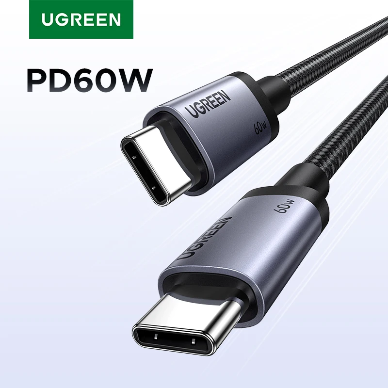UGEERN PD60W USB‑C Schnellladekabel – Geflochtenes USB‑C auf USB‑C Kabel | Fast Charge & Datensync | Für iPhone 17/16, Samsung S25, Poco, iPad – in verschiedenen Längen