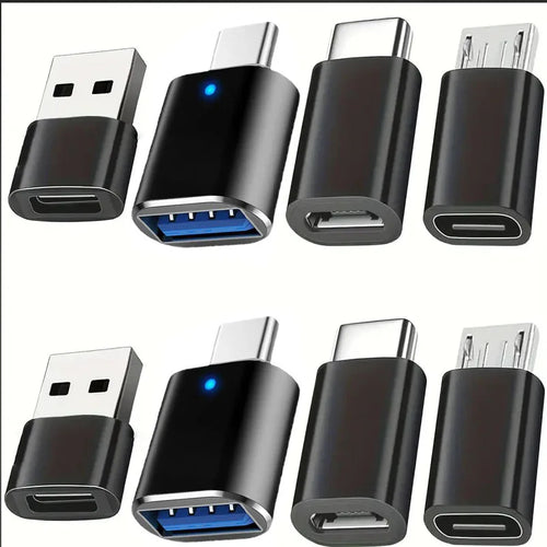8‑in‑1 Adapter‑Set – USB auf USB‑C, Micro‑USB auf USB‑C & USB‑C auf Micro‑USB | Universelle Lade‑ & Datenadapter