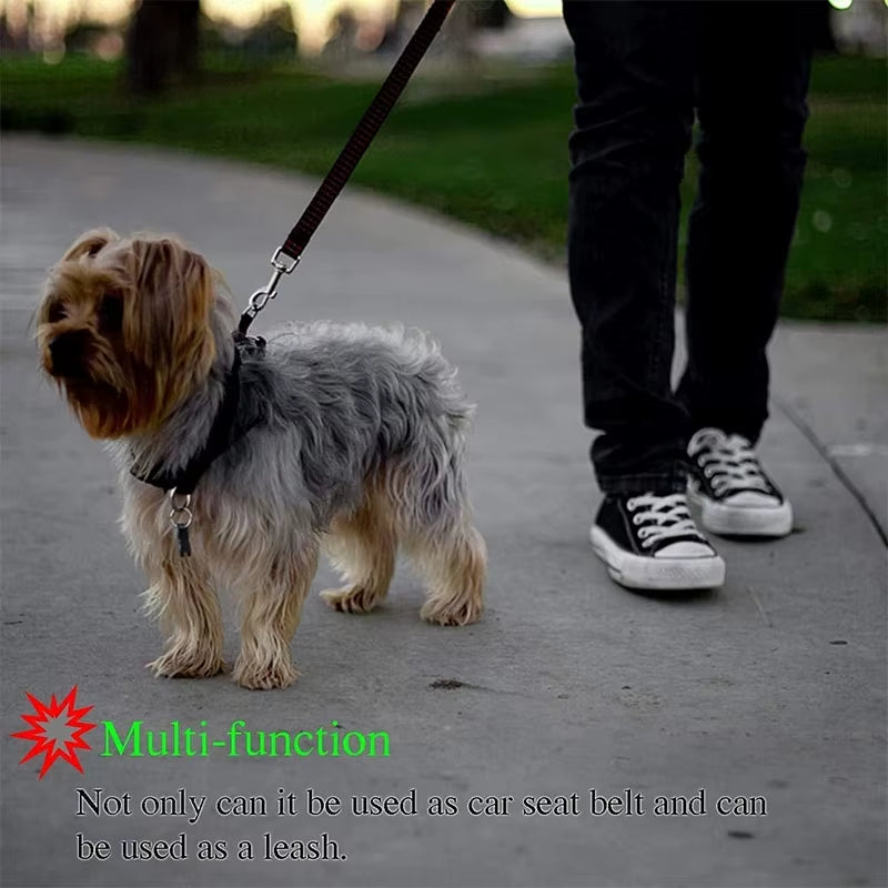 2‑in‑1 Pet Car Seat Belt – Verstellbarer Sicherheitsgurt & Nylon‑Leine für Hunde (verschiedene Farben)