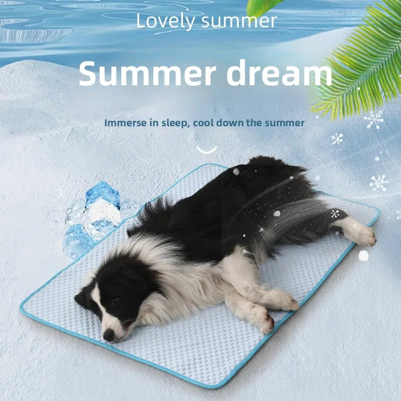 Ice Silk Pet Cooling Mat – Atmungsaktive Sommer‑Kühlmatte für Hunde & Katzen