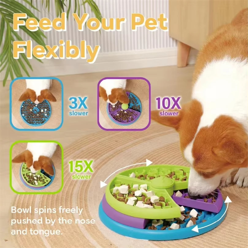 Interaktiver Puzzle Slow Feeder – Anti‑Schling & Anti‑Stress Futterspielzeug für Hunde (abnehmbare Schichten)